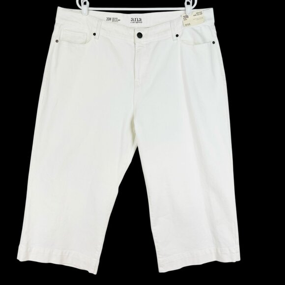a.n.a. Women's High-Rise Wide Leg Stretch White Cropped Jeans Plus Size 20W NWT - Picture 1 of 11